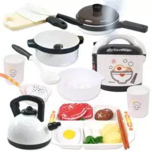 스팀 디너 밥솥 소꿉 주방놀이 검정 h346a black 수증기가 나오는 밥통 음식 모형 소품멜로디 요리사 장난