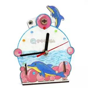 SA 흔들흔들 돌고래 시계 아크릴물감 포함 1인과학수업교구 색칠놀이 만들기 상자