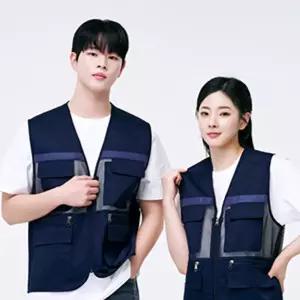 캡스록 멀티반사망사 조끼 CSR-500 네이비 행사 작업 단체 패션 작업용 남성 남성용 맞춤 동호회 체육대회