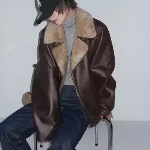 [하프클럽/]여자 남자 박시 퍼안감 카라 가오리 무스탕 가죽 자켓