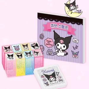 산리오 큐브 스탬프-쿠로미피규어 만년 캐릭터 문구 팬시 초등학생 어린이 아동 유아