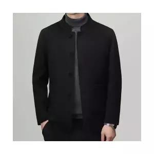 남자 하프 코트 울 추동 차이나 트렌드 양면 캐주얼 모직 원픽4
