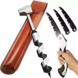 미니가이 핸드 오거 우드 드릴 업그레이드 용접 부시크래프트 오거와 샤프 스코티시 프로젝트/캠핑/야외용