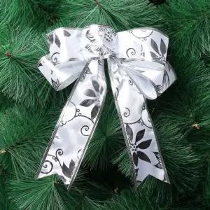 샤이니 더블 실버 리본 10p세트(21x27cm)트리장식 크리스마스 오너먼트 용품 소품 성탄