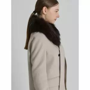 [하프클럽/르오트]세인트폭스퍼울블렌드벨티드롱코트(+퍼머플러)