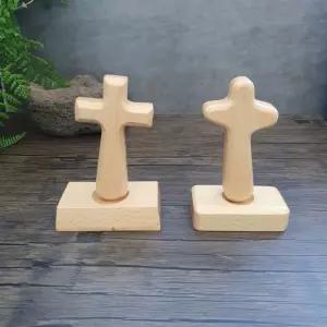 모던 기독교 용품 원목 십자가 장식품 조각상굿즈 기도 크리스천즈 선물 인테리어 미니 스탠드 우드 탁상