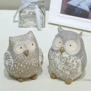 7613 부엉이 2P마블장식 인형 인테리어 새인형 도구 빈티지