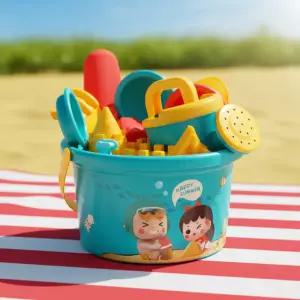 바니 바다마을 모래놀이 물놀이 흙놀이 도구 양동이 버켓 모양틀 성만들기 (16pcs)