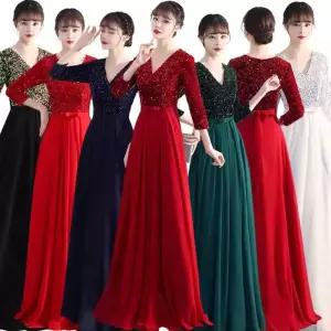 슬림 공연복 합창단 피로연 롱스커트 여성 연회 연주회 지휘