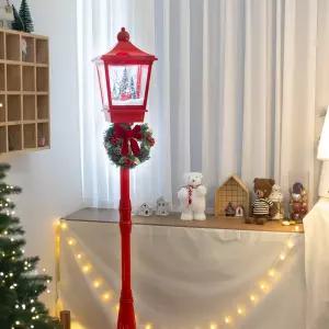 크리스마스 가로등 오르골 (어댑터포함) 대형 장식 뉴고급 LED 180cm 레드 스노우볼 소품 용품 데코 무드등