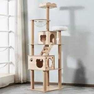 (선택 Y2스크래쳐6단캣타워)6단 캣타워 스크래쳐포함 고양이 숨숨집 투명해먹 캣폴 고양이놀이터 Y2