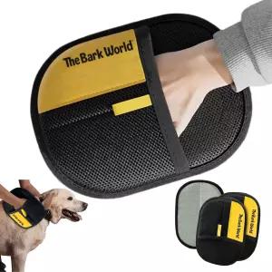 더 바크 월드 애완동물 제모 장갑 2팩 ？ 고양이와 개의 털을 위한 정전기 재사용 가능한 털 제거 소파 옷