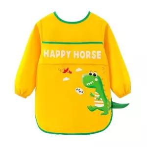 (옐로우 XL 1P) 어린이 미술 가운 공룡/미술/가운/앞치마/유아/미술용/아동/전신/키즈/모래/놀이