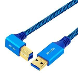 USB 3.0 A 남성 -  B 직각 90도 USB3.0 코드 AM/BM 고속 프린터 케이블 0.5m 1m 2m 3m