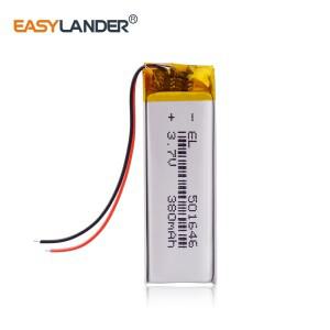 3.7V 380mAh 501646 리튬 폴리머 LiPo 충전식 배터리 이온 셀 Mp3 Mp4 Mp5 DIY 패드 DVD 전자 책 블루투스