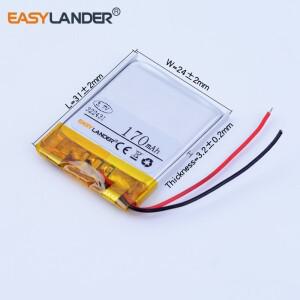 322431 3.7V 170mAh 충전식 리튬 폴리머 배터리 MP3 MP4 MP5 나이키 Sportwatch EEMB DVR GPS 스피커 B & K