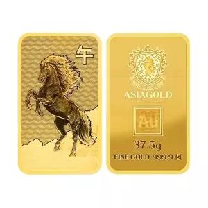 [아시아골드][아시아골드] 말 24k 순금 잠상 프레스 골드바 37.5g
