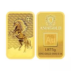 [아시아골드][아시아골드] 말 24k 순금 잠상 프레스 골드바 1.875g