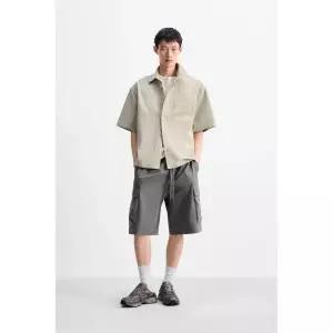 자라 ZARA 옥스퍼드 스트럭처 셔츠 - 세이지 그린 7446310560 899392