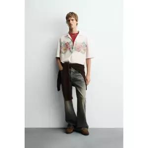 자라 ZARA 플로랄 프린트 셔츠 - 그레이 6085308802 899493