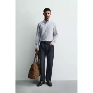 자라 ZARA 워시드 옥스퍼드 스트럭처 셔츠 - 하늘색 0975495403 899630