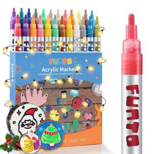 세라믹 마커 페인트 세트 펜 천 금속 유리 24가지 캔버스 릴 건조용 펀토 무독성 바위 빠른 색상 그림 나무