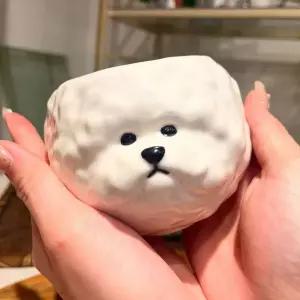 강아지모양 식기 비숑 썬아트 찻잔 밥그릇