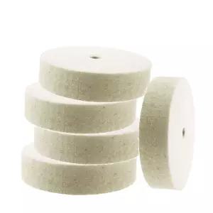 Luo ke 5개입 3인치 압축 울 연마 휠 3/8인치 아버 홀 펠트 버핑 (벤치 그라인더 또는 앵글 그라인더용)