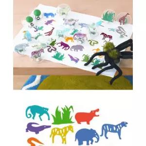 유아미술교구 사파리 정글 안전소재 스탬프 14p 손n눈협응력 미술놀이 안전사용