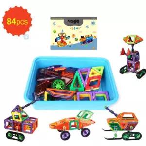 창의융합교구 프리미엄 입체 자석블록 84p IQ개발 어휘력향상 인지능력개발