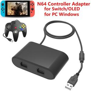 N64 컨트롤러 어댑터 지원 NS 스위치/OLED 모델 PC Windows 용 터보 무선 USB 게임 패드 변환기