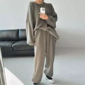 [하프클럽/셀러허브_여성트랜드패션]빅사이즈 512 왕골지밴딩조거세트 DNMV93