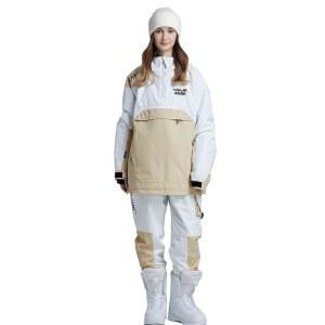 여성 스노우 의류 스키복 세트 야외 스포츠 스노보드 방수 통기성 재킷과 바지, 카키