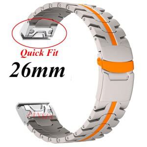 Fenix 8 7X Pro 6X 5X Plus Easy Fit 시계 밴드 본능 2X Solar Tactix7 Quatix7X 손목 용 26mm Garmin 스