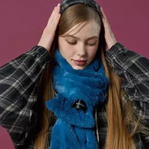 [KOLEAT]WOMEN 데일리 웜 히팅 퍼 목도리 [BLUE] 겨울 머플러 ver.