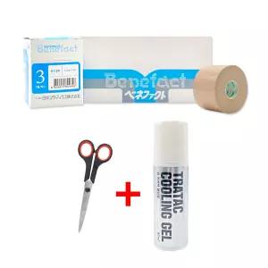 시그맥스 베네펙트 스포츠테이핑 5cm X 5m 6롤 1박스 + 트라텍 쿨링겔 롤타입80ml + 검정가위