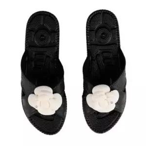 거실용 플라워 디자인 지압 슬리퍼 가벼운 실내화 블랙 색상 WFJPACH