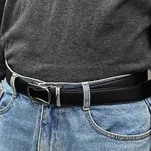 댄디실버 버클 가죽 자동벨트 허리띠 소가죽요술벨트 WEE3449