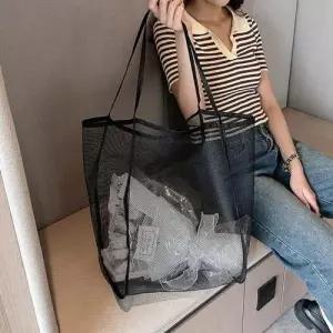 여름 망사가방 비치백 수영장가방 물빠짐 메쉬 숄더백 WF06D70