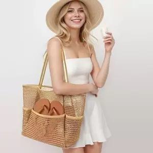 여름 4포켓 튼튼한 망사가방 메쉬가방 숄더백 비치백 WF06D72