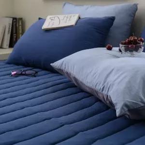 매트커버 레이 누빔 리스 패밀리 (F) (네이비) 침대 킹매트커버 면리스 부드러운리스 국산리스