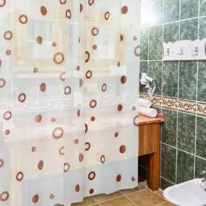 욕실용 반투명 방수 샤워커튼 브라운패턴 화장실커튼