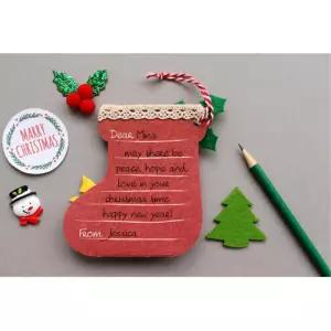 산타양말 오너먼트 펠트카드 DIY 5세트 유치원교구 학습교구 유치원