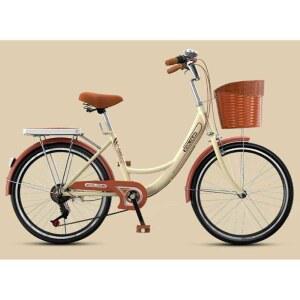 클래식 자전거 마실 성인용 동네 남녀 초보 22인치 21단 옐로우 장보기 시티 두발