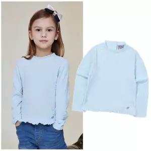 빈2 BA12BL02SB 아동 여아 스카이블루 밑단 프릴 티블라우스 초등 2026년 봄