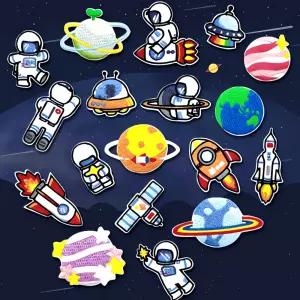 열접착식 우주 18종 다림질용 아이 무늬 장식 천연 섬유 옷감 텍 스타일 퀼팅 의류 표면