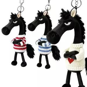 큐트 말 캐릭터 봉제 인형 키링 DIY 뜨개옷 가방 장식