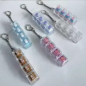 LED 투명 키보드 딸깍이 키캡 키링 피젯 토이 장난감