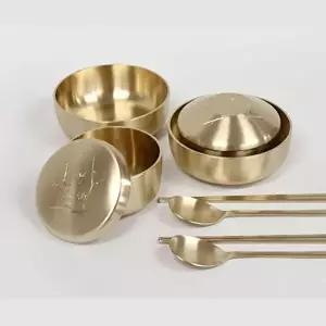 [조르지오]방짜유기 JC70CQ13 밥공기 대접 놋그릇 유기그릇 식기 2인세트