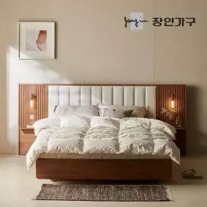 [하이마트] 장인가구 로시 패브릭 템바보드 호텔식 수납 침대 Q 프레임